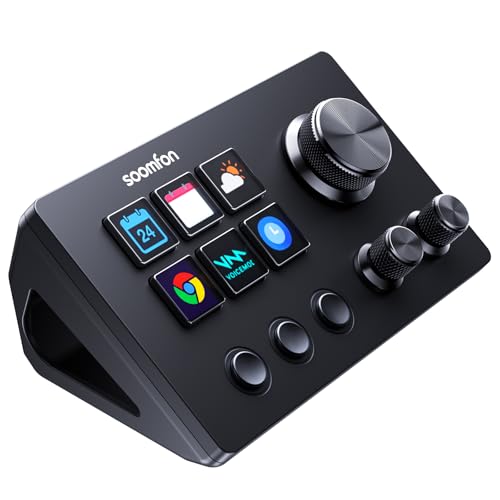 SOOMFON Stream Controller Studio Deck 6 Macro Keys, 4 Dials, 3